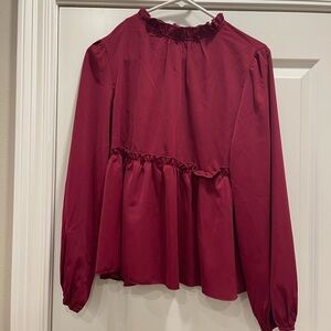 Elegant Burgundy Women's Top